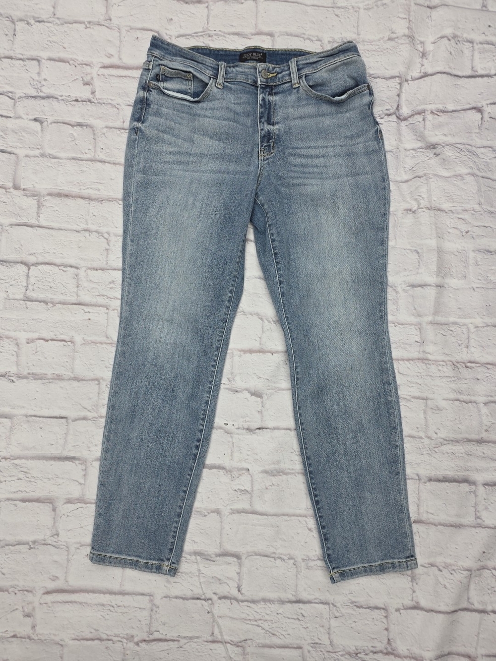 Judy Blue Boyfriend Fit Jeans Sz 13/31(34x29) Blue Mid-Rise Denim Straight